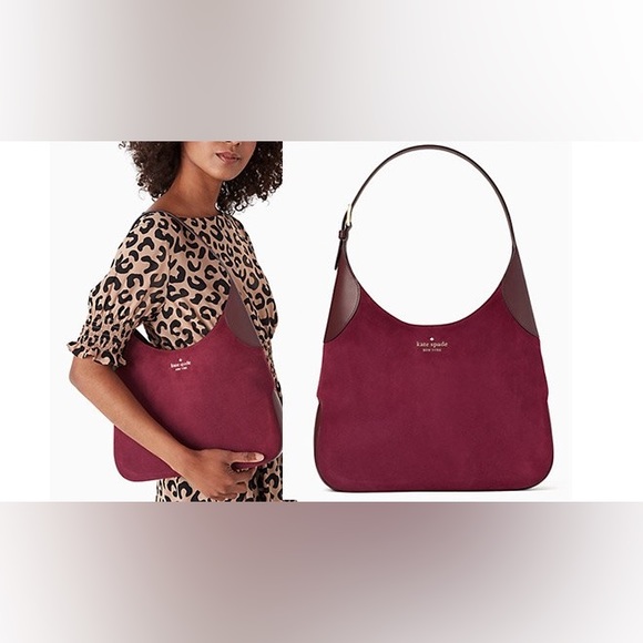 BNWT | Kate Spade “Aster” Shoulder Bag in Deep Cardinal & Stars Canvas Pouch - Picture 7 of 10